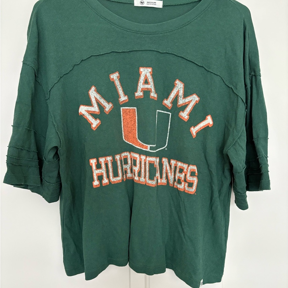 Green 47 university Miami Hurricanes T-Shirt